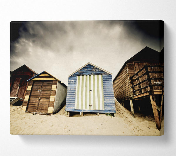  A Canvas Print of Winter Beach Huts Canvas Print