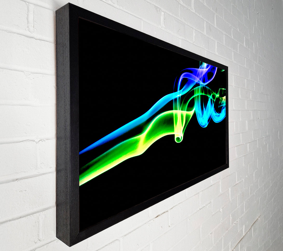  A Canvas Print of Vibrant Smoke Trail On Black Canvas Art