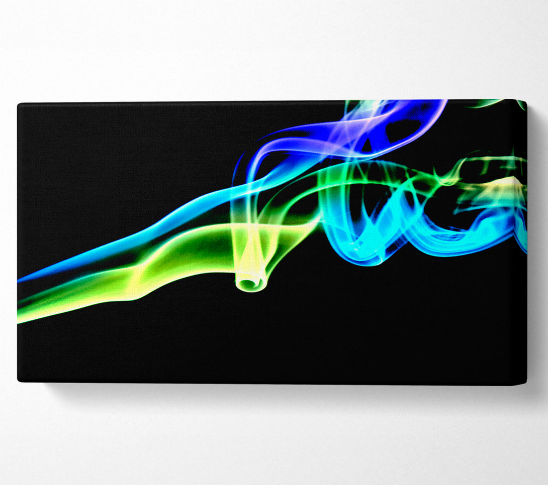  A Canvas Print of Vibrant Smoke Trail On Black Canvas Art
