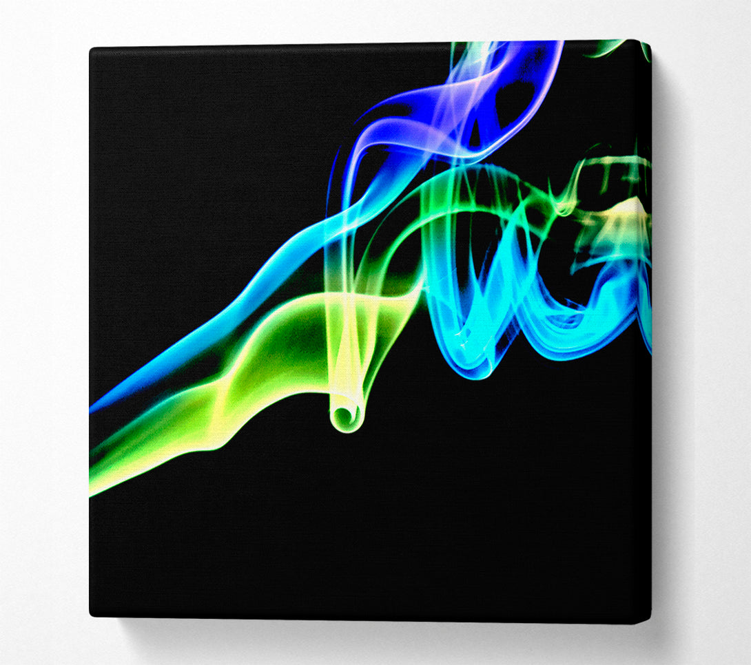  A Canvas Print of Vibrant Smoke Trail On Black Canvas Art