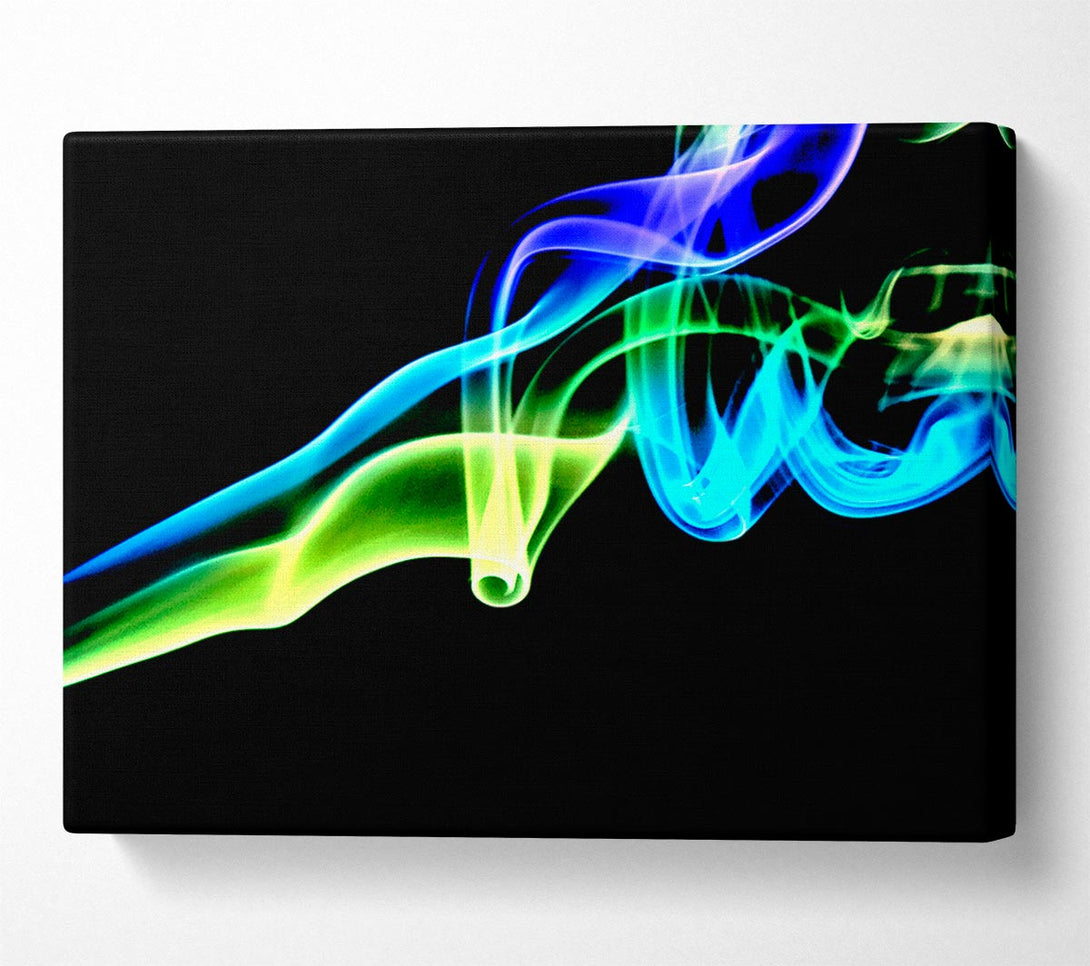  A Canvas Print of Vibrant Smoke Trail On Black Canvas Art