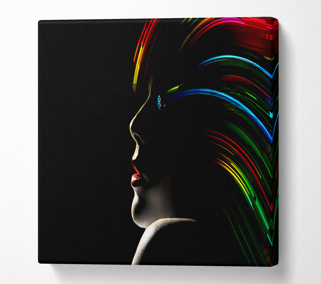  A Canvas Print of Rainbow Hair Canvas Print