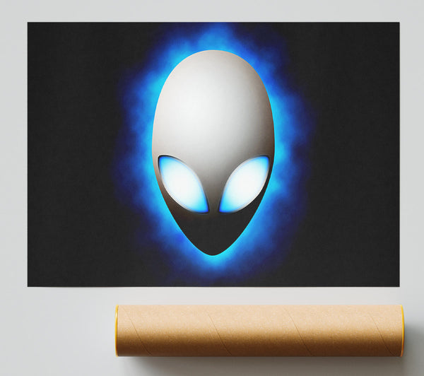 Alien Face Blue Giclee Print