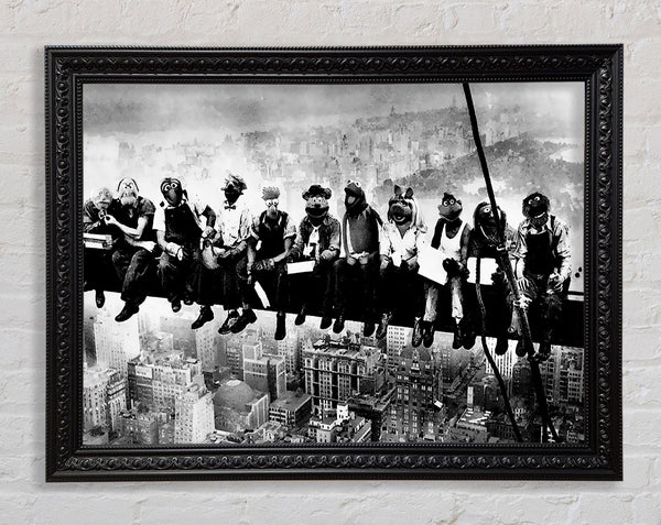 Lunch A Top Of A Skyscraper Muppets Framed Print