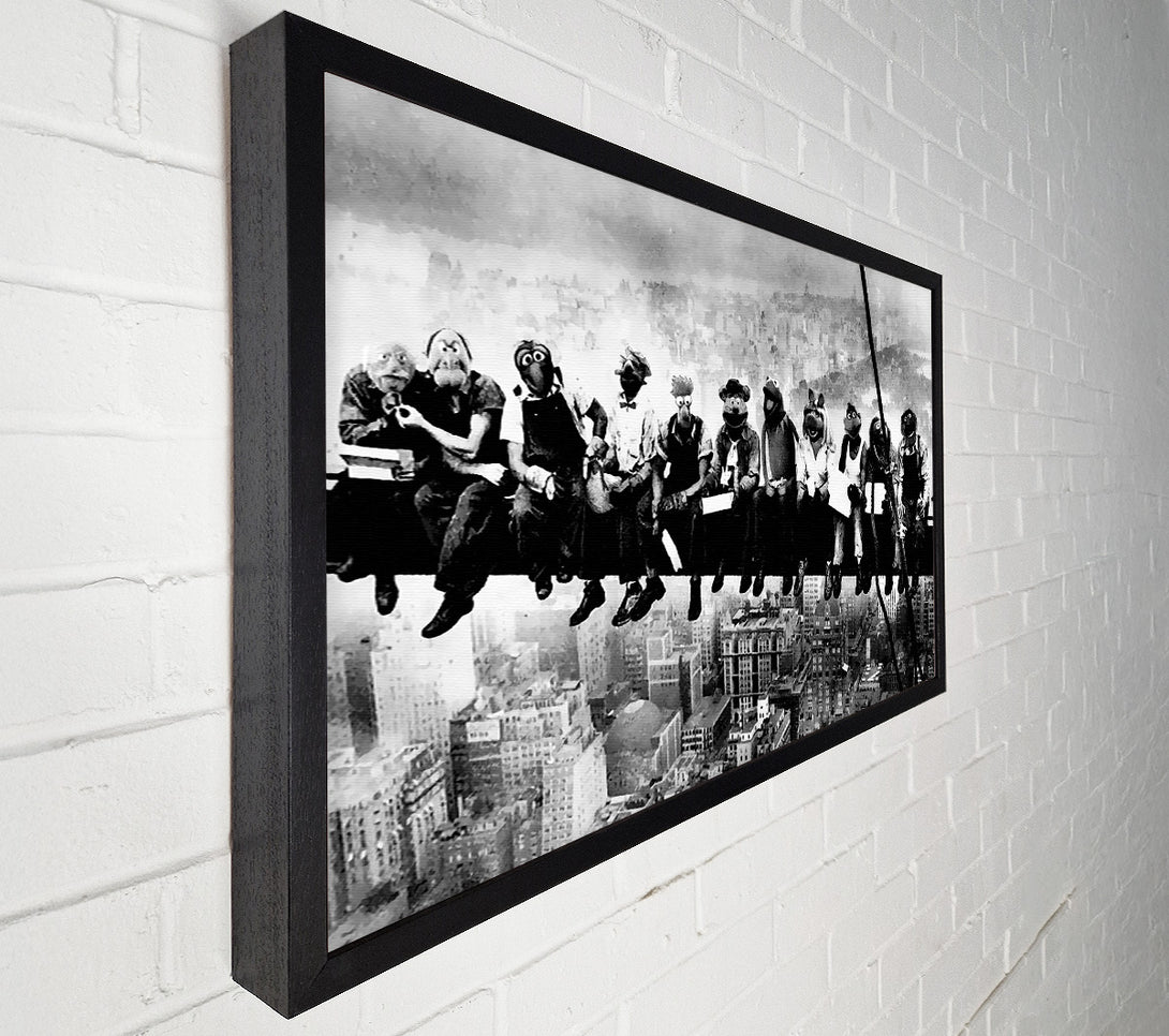  A Canvas Print of Lunch A Top Of A Skyscraper Muppets Canvas Print