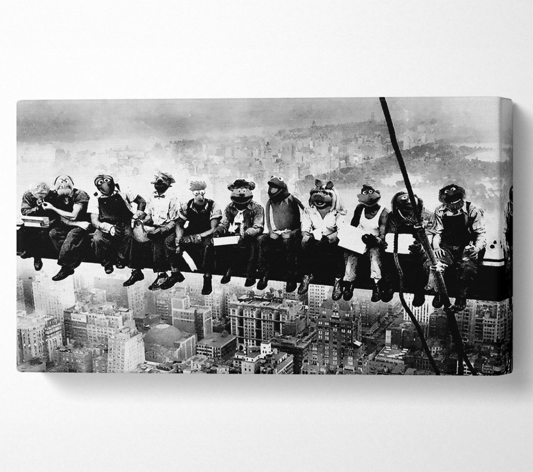  A Canvas Print of Lunch A Top Of A Skyscraper Muppets Canvas Print
