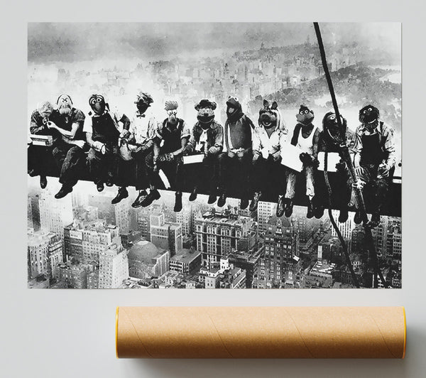 Lunch A Top Of A Skyscraper Muppets Giclee Print
