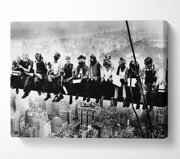  A Canvas Print of Lunch A Top Of A Skyscraper Muppets Canvas Print