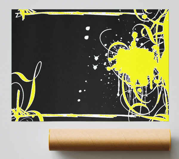 Yellow On Black Poster