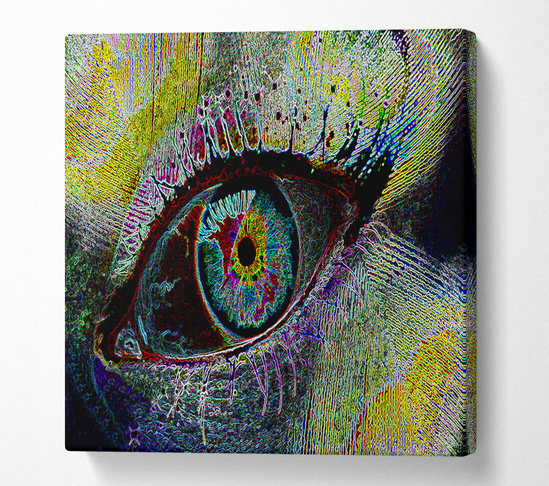  A Canvas Print of Psychedelic Peacock Eye Canvas Wall Art