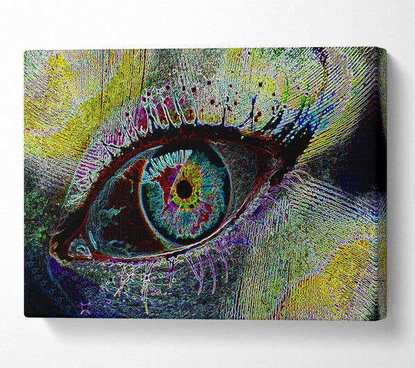  A Canvas Print of Psychedelic Peacock Eye Canvas Wall Art