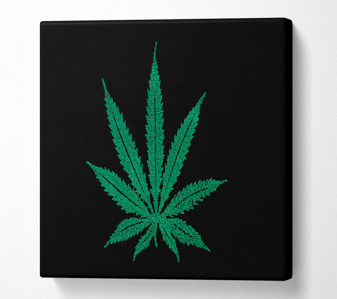  A Canvas Print of Ganja Leaf Canvas Wall Art