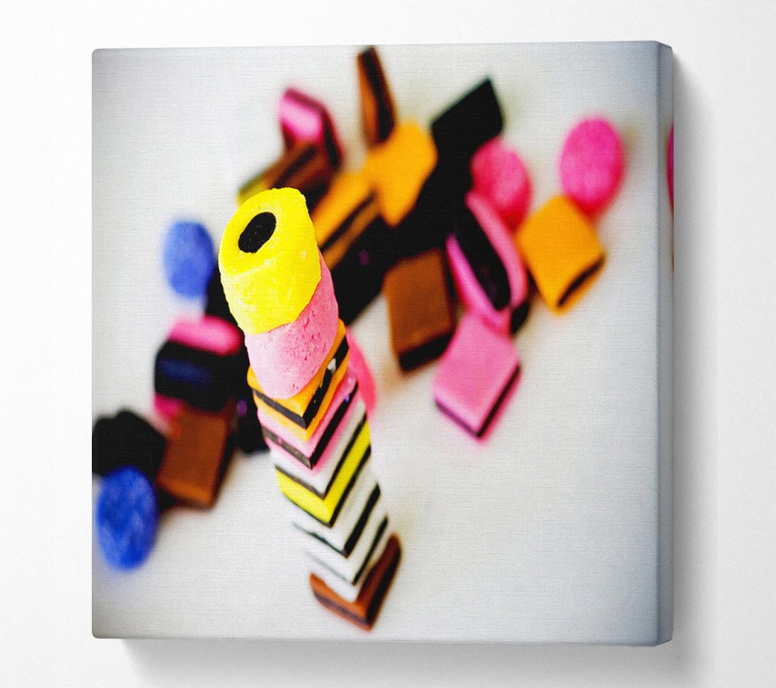  A Canvas Print of Liquorice Allsorts Stack Canvas Print