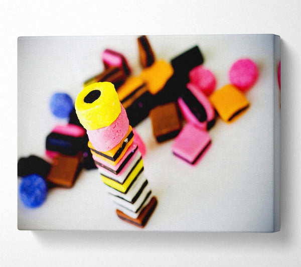  A Canvas Print of Liquorice Allsorts Stack Canvas Print