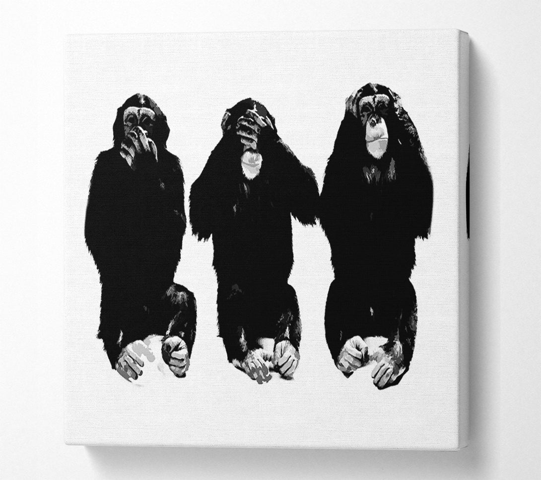 A Canvas Print of Speak No Evil See No Evil Hear No Evil Canvas Art