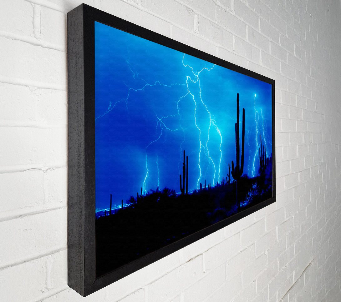  A Canvas Print of Blue Lightning Storm Canvas Wall Art