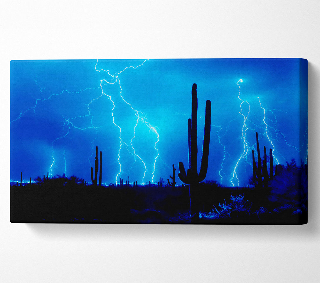  A Canvas Print of Blue Lightning Storm Canvas Wall Art