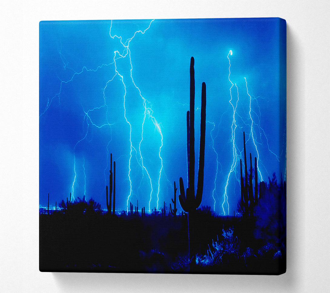  A Canvas Print of Blue Lightning Storm Canvas Wall Art