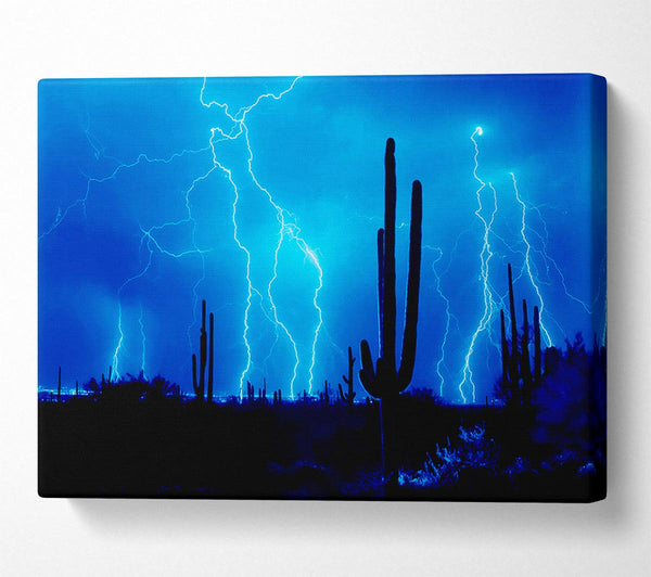  A Canvas Print of Blue Lightning Storm Canvas Wall Art