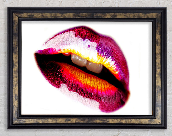 Pink Gloss Lips Framed Print