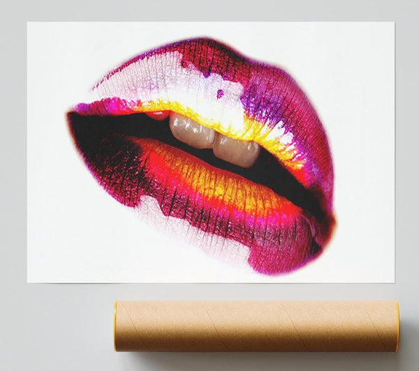 Pink Gloss Lips Poster