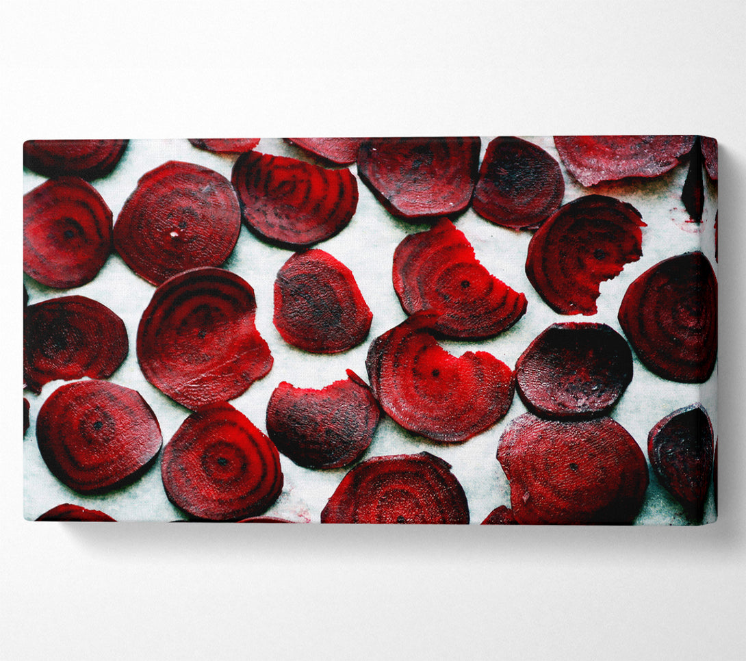  A Canvas Print of Red Beetroot Slices Canvas Wall Art
