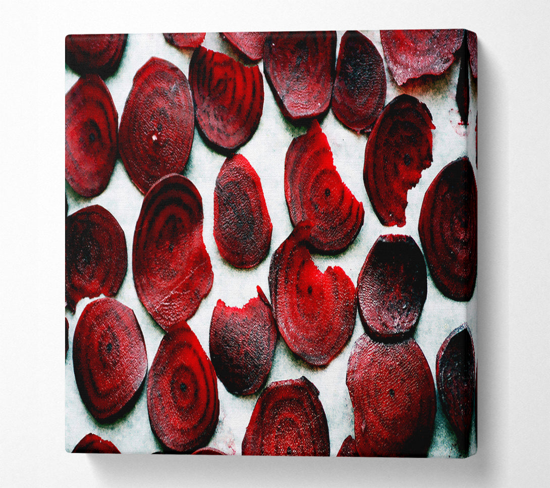  A Canvas Print of Red Beetroot Slices Canvas Wall Art