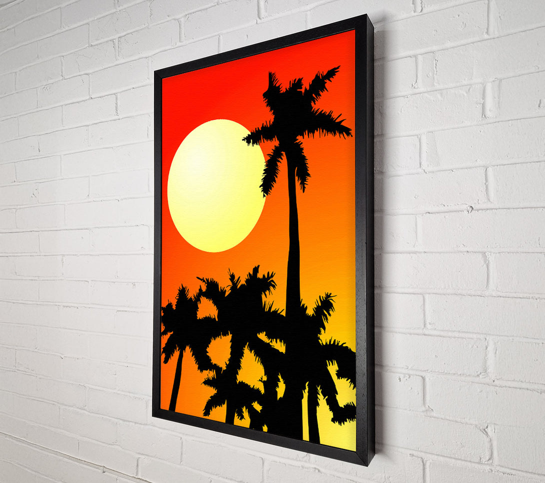  A Canvas Print of Palm Tree Sun Canvas Print