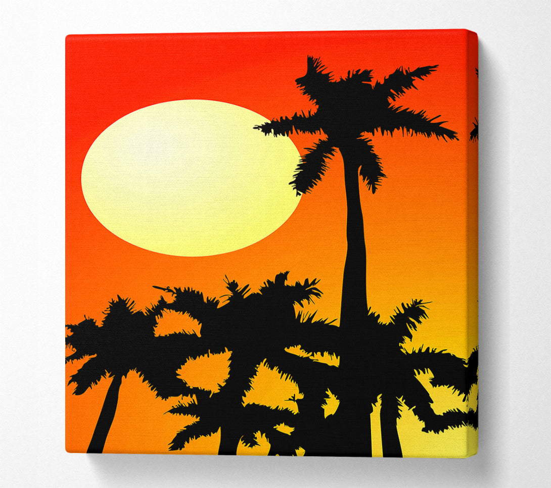  A Canvas Print of Palm Tree Sun Canvas Print