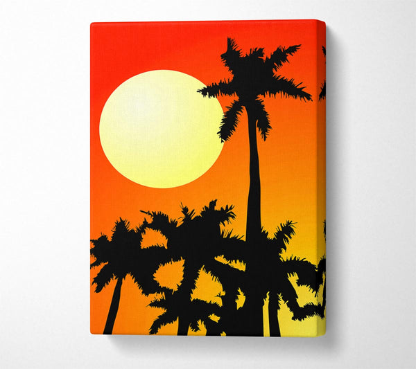  A Canvas Print of Palm Tree Sun Canvas Print
