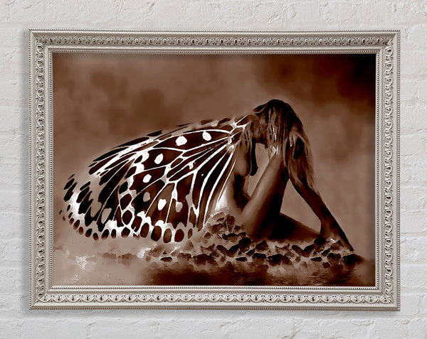 Chocolate Butterfly Landing Framed Print