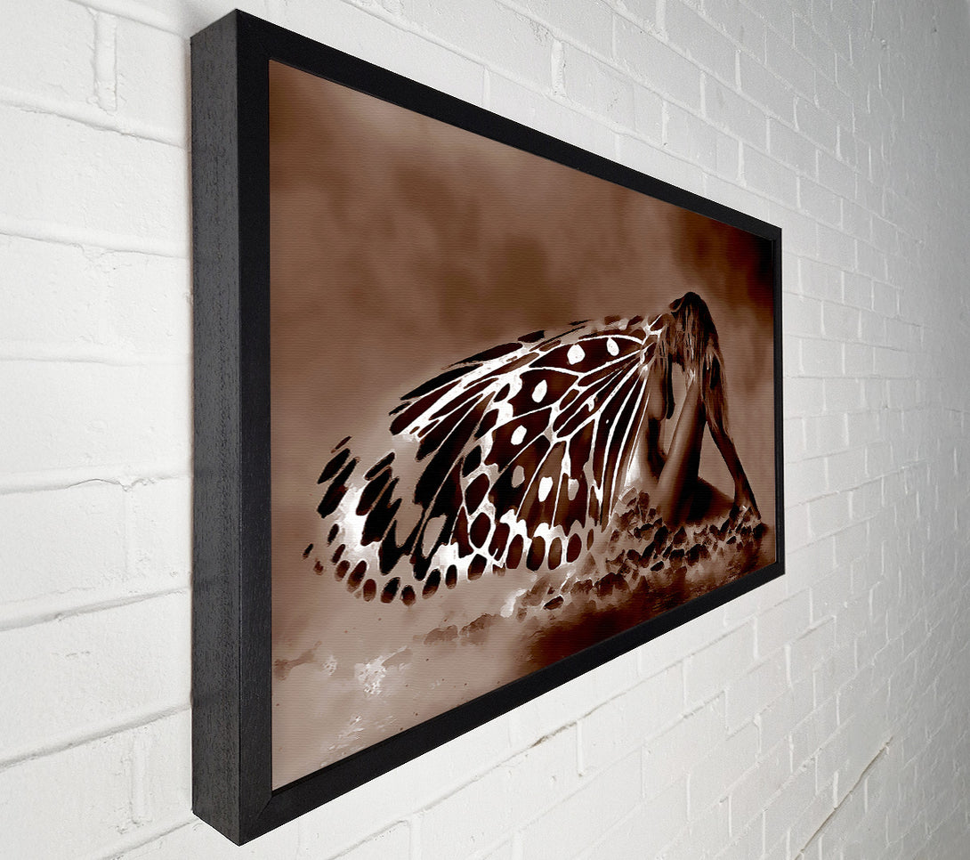  A Canvas Print of Chocolate Butterfly Landing Canvas Print