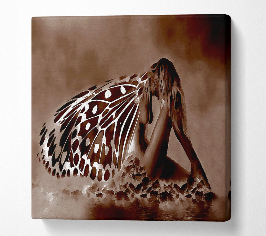  A Canvas Print of Chocolate Butterfly Landing Canvas Print