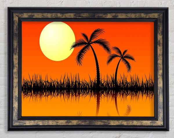 Palm Tree Bay Framed Print