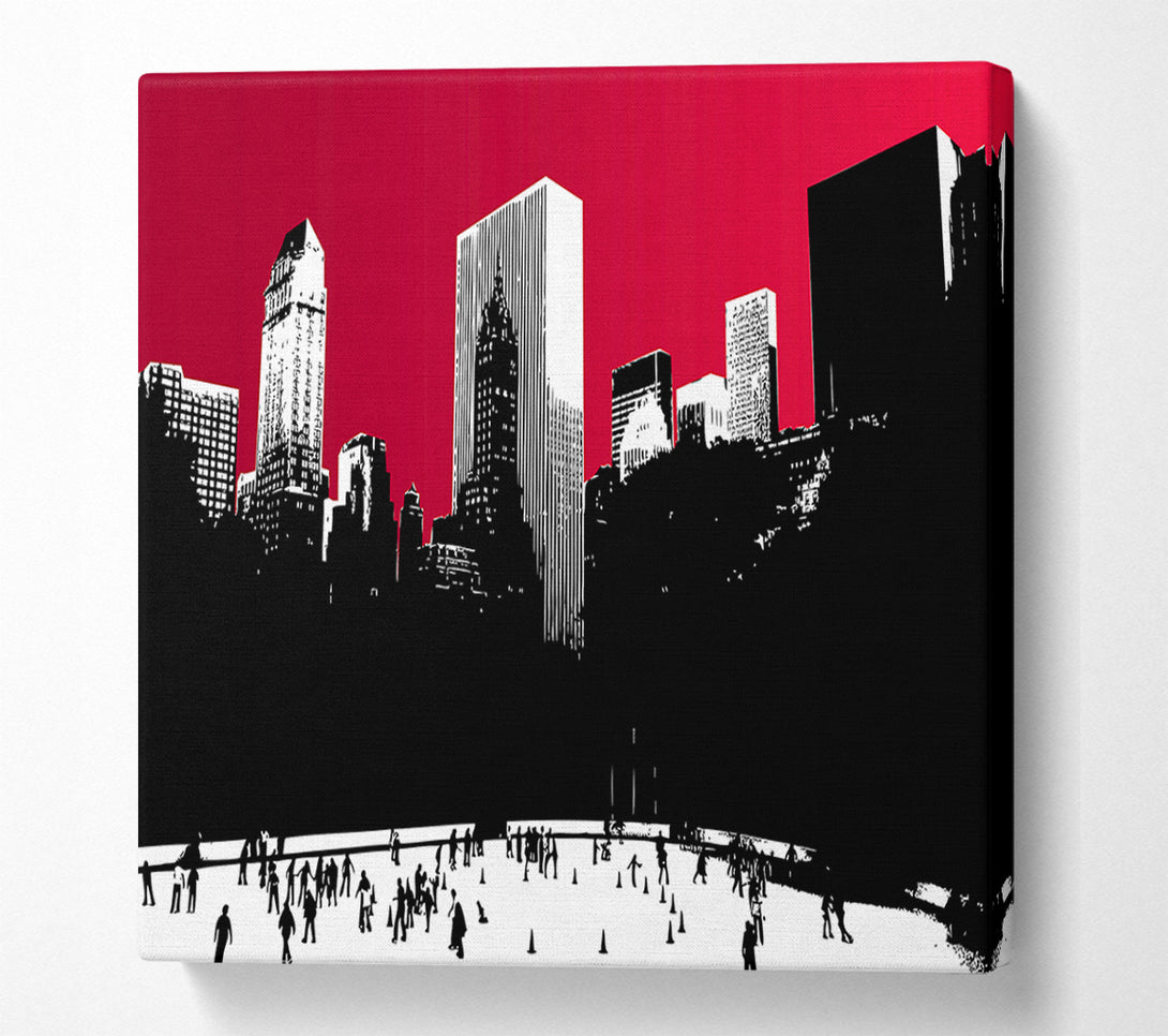  A Canvas Print of Painting The City Red Canvas Print