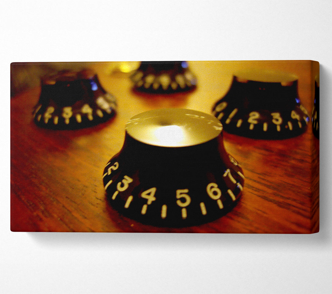  A Canvas Print of Guitar Dials Close-Up Canvas Wall Art