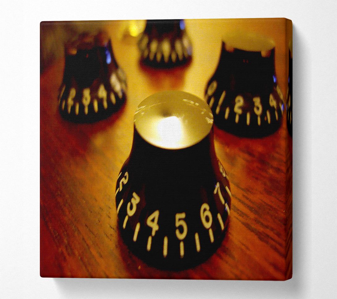  A Canvas Print of Guitar Dials Close-Up Canvas Wall Art