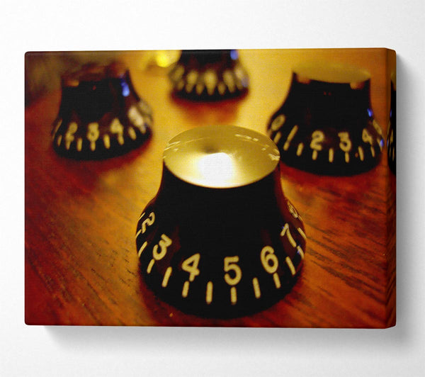  A Canvas Print of Guitar Dials Close-Up Canvas Wall Art