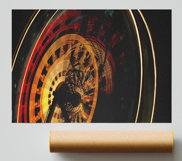 Ferris Wheel At Night Giclee Print