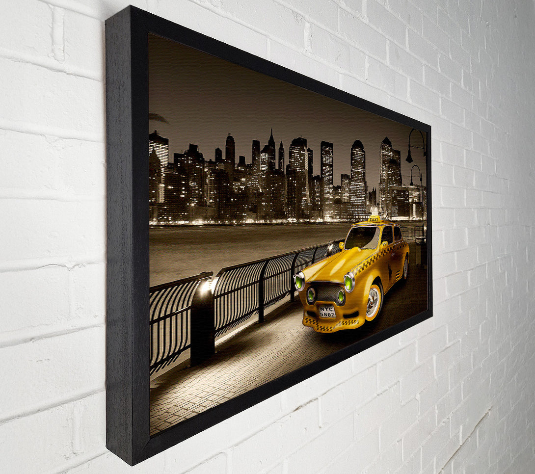  A Canvas Print of Retro Taxi NYC Canvas Print
