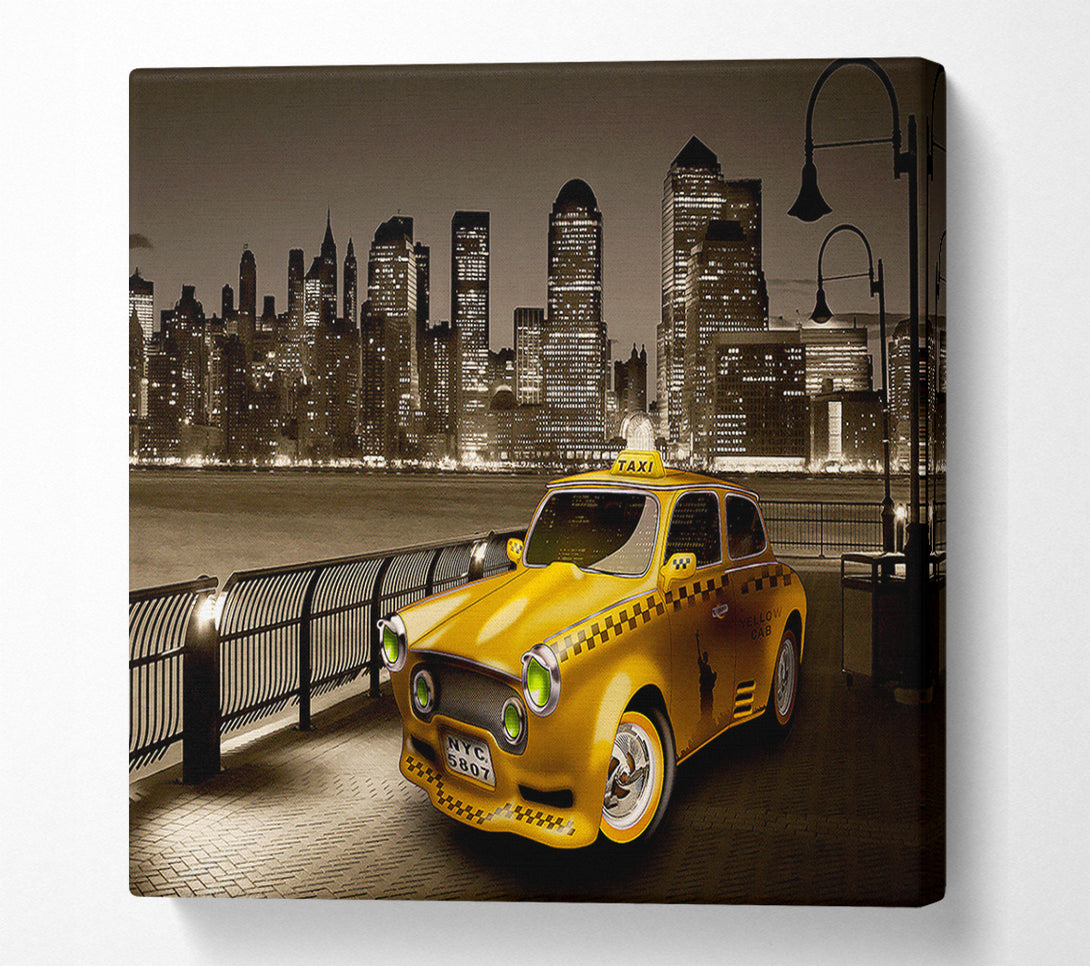  A Canvas Print of Retro Taxi NYC Canvas Print