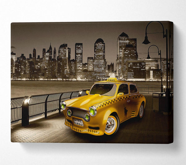  A Canvas Print of Retro Taxi NYC Canvas Print