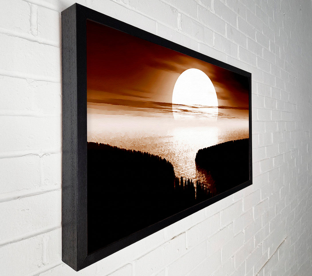  A Canvas Print of Chocolate Moonlit River Flows Canvas Wall Art