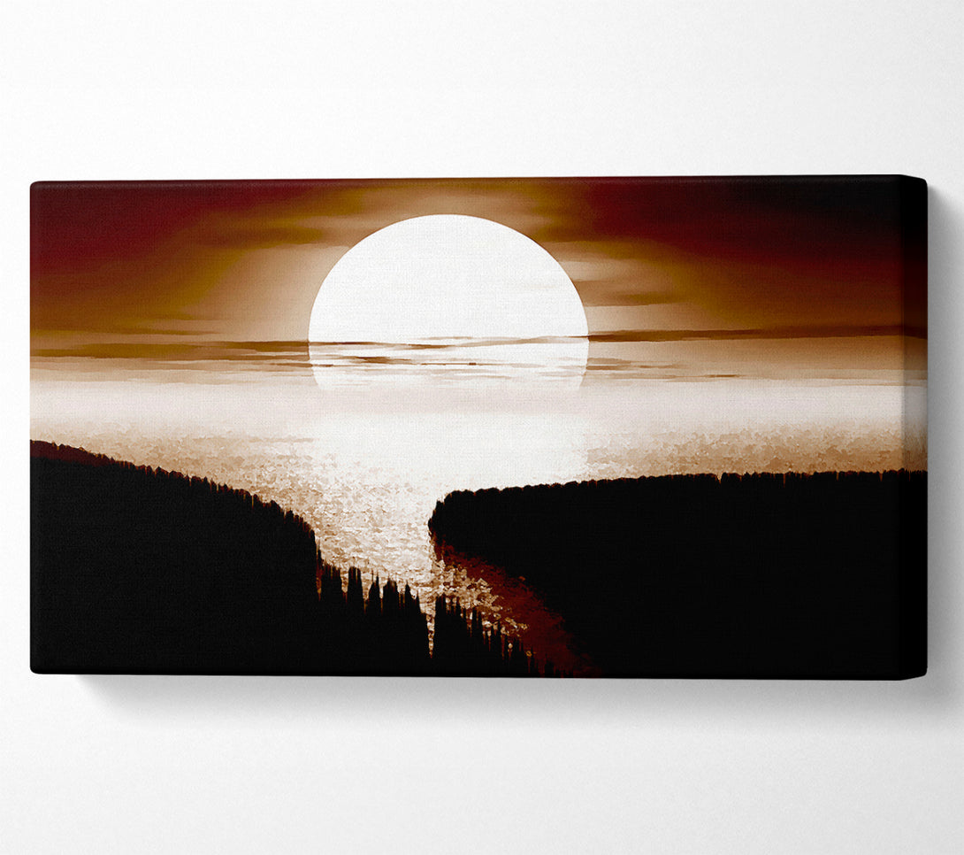  A Canvas Print of Chocolate Moonlit River Flows Canvas Wall Art