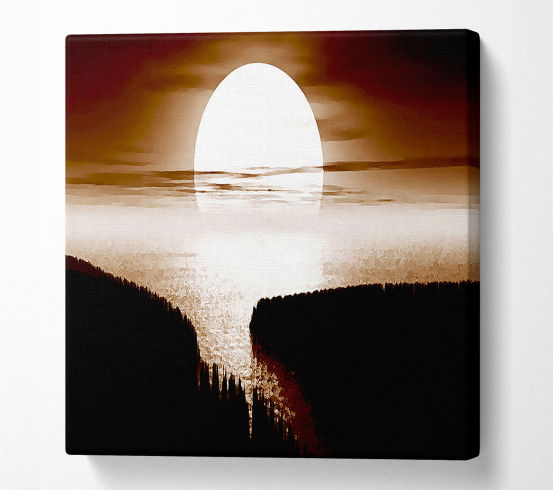  A Canvas Print of Chocolate Moonlit River Flows Canvas Wall Art