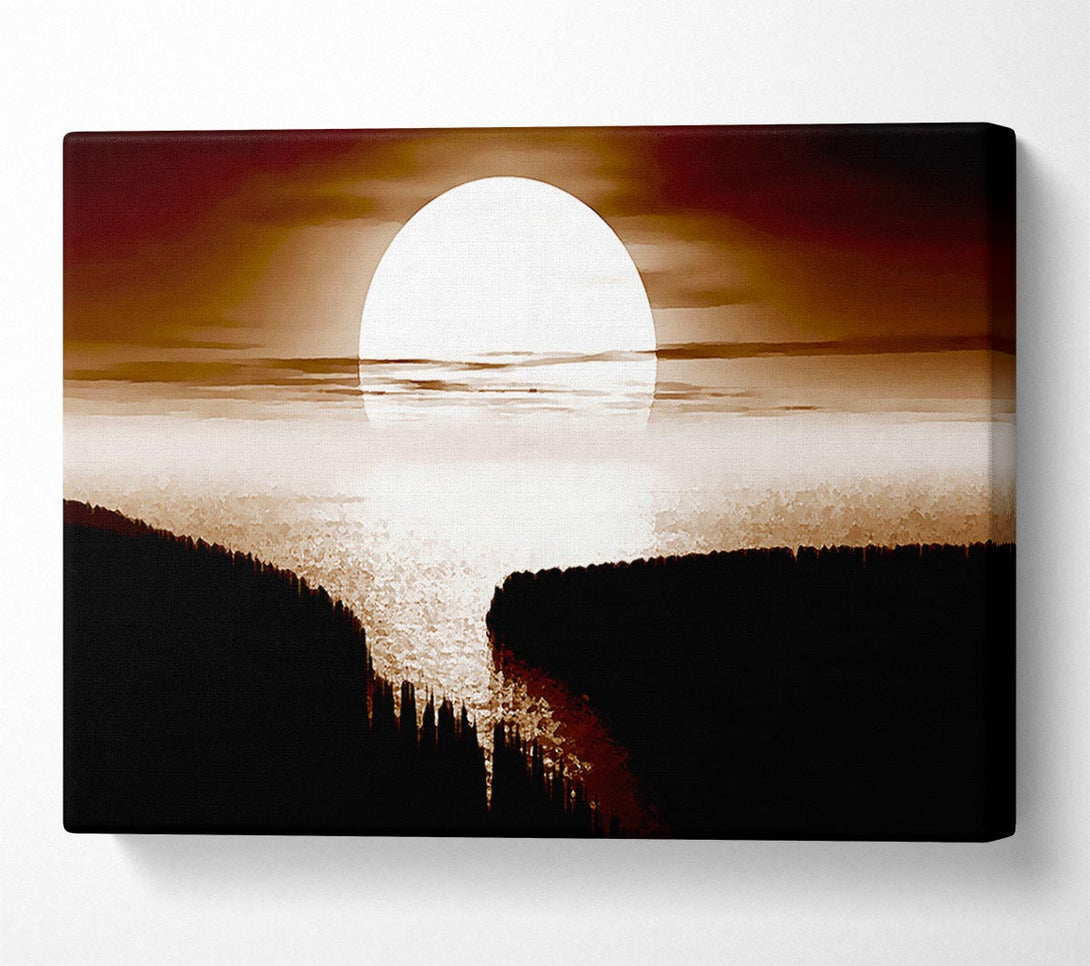  A Canvas Print of Chocolate Moonlit River Flows Canvas Wall Art