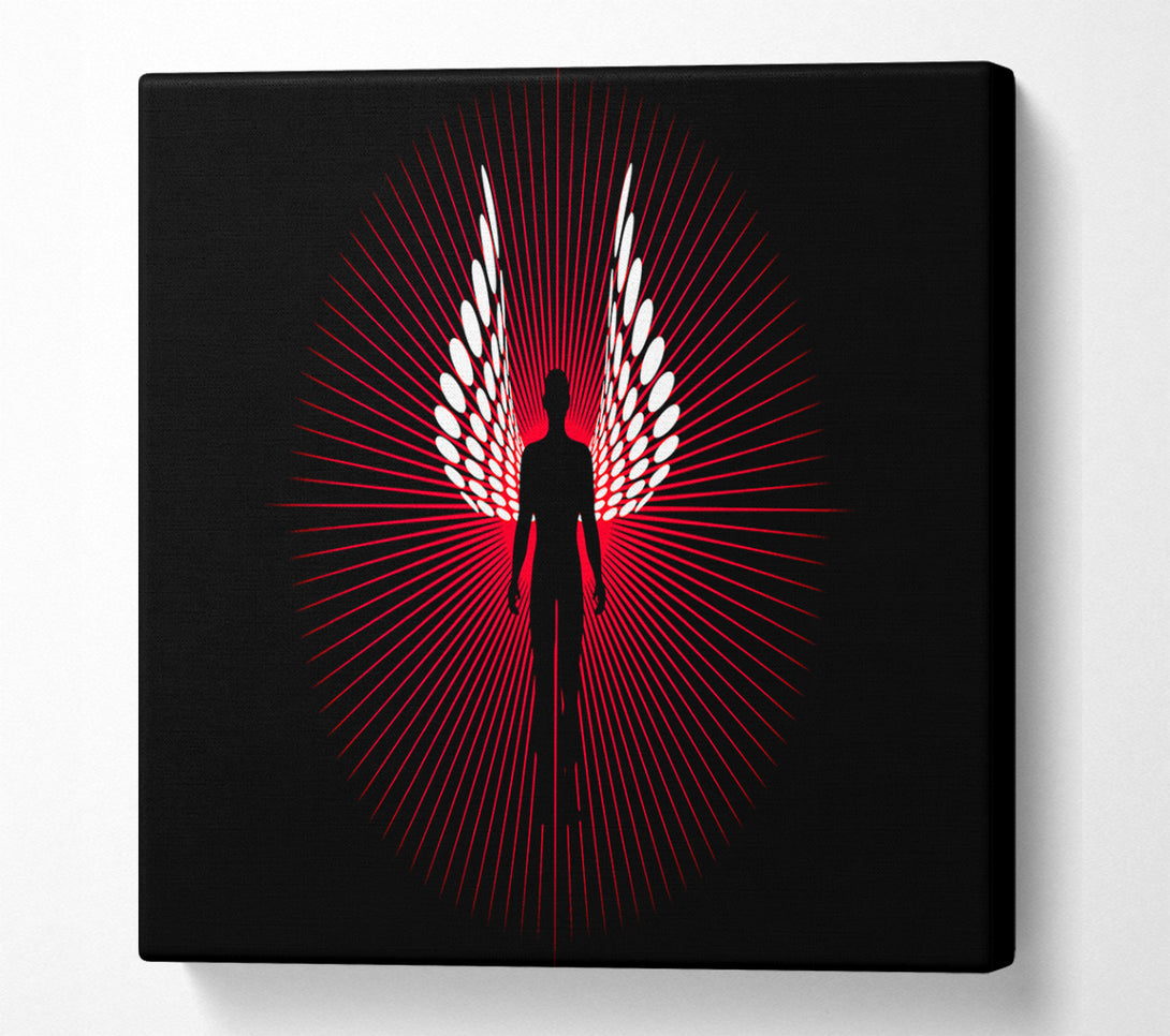  A Canvas Print of Male Angel Wings Red Canvas Wall Art