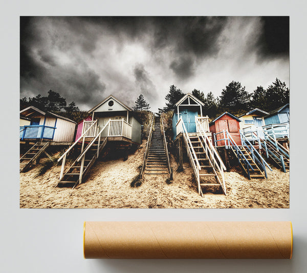 Beach Hut Storms Print