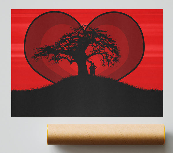 Lovers At Love Tree Print