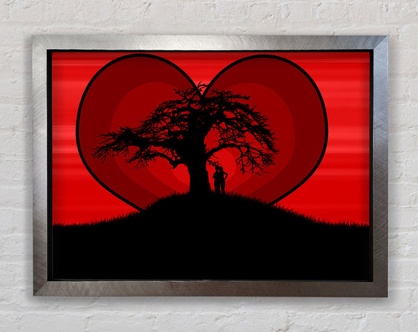 Lovers At Love Tree Framed Print